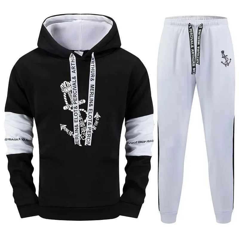 Christ Jesus Hoodie Sweatpants Set for Men - Autumn Casual Sport Outfit for Home & Outdoor Comfort