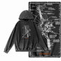 Cosmic Drift Space Graphic Acid-Washed Black Hoodie