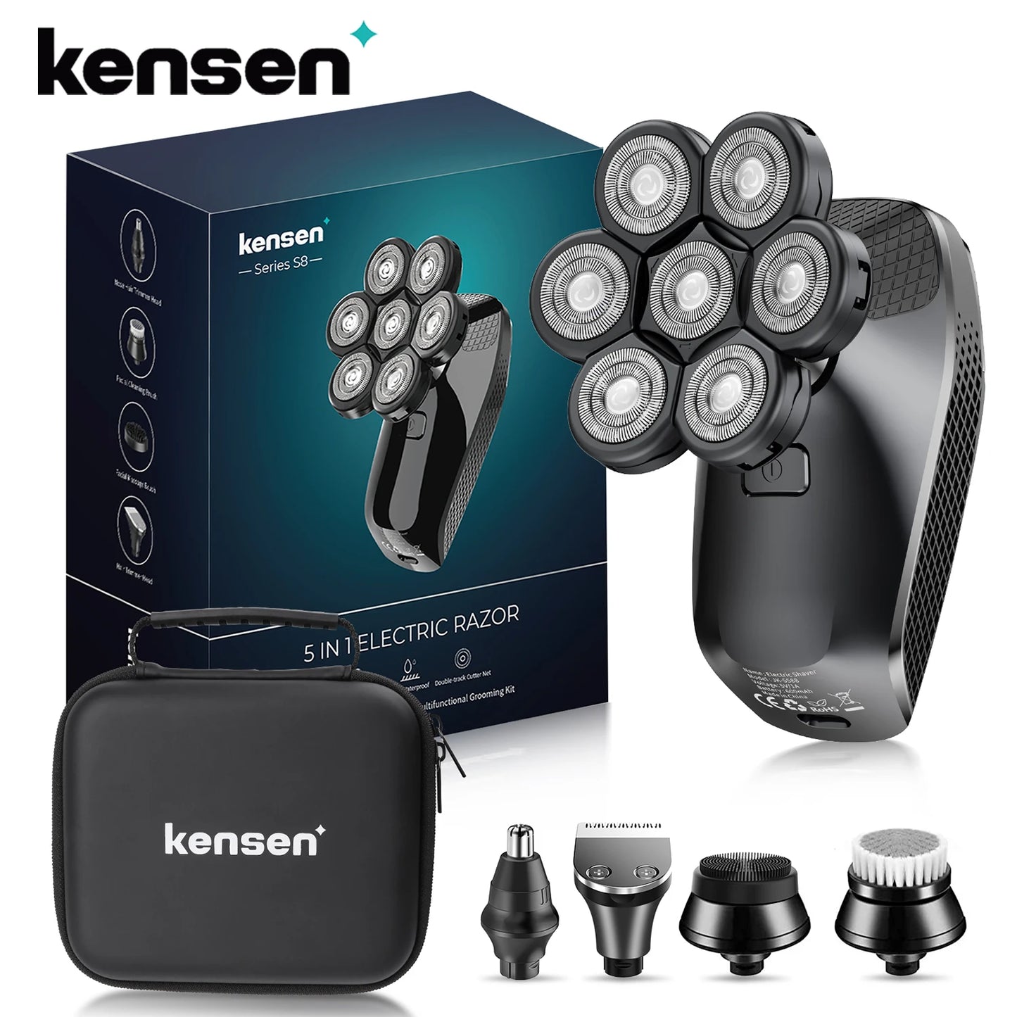 Kensen S8 Electric Head Shaver for Men 7D Floating Cutter