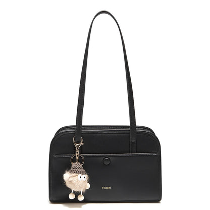 FOXER Female Shoulder Bag PU Leather Cross Body Bag 2026 New Fashion Messenger Bag Large Capacity Commute Daliy