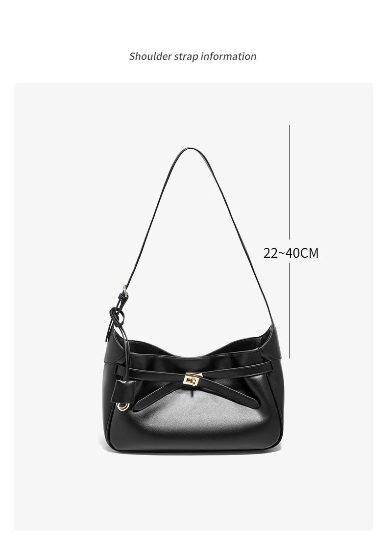 FOXER Women's Shoulder Bag Soft Artificial Leather Underarm Bag Large Capacity Lady Handbag Simple Daily Tote Bag Purse