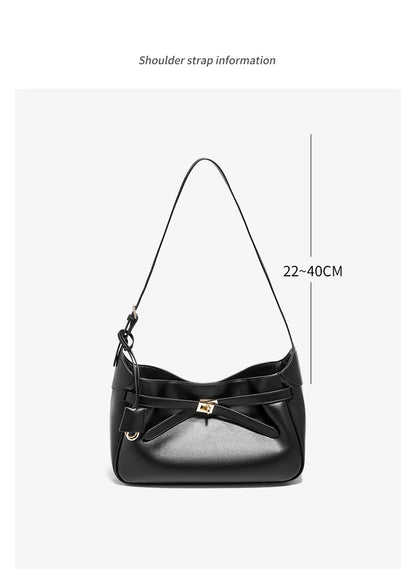 FOXER Women's Shoulder Bag Soft Artificial Leather Underarm Bag Large Capacity Lady Handbag Simple Daily Tote Bag Purse