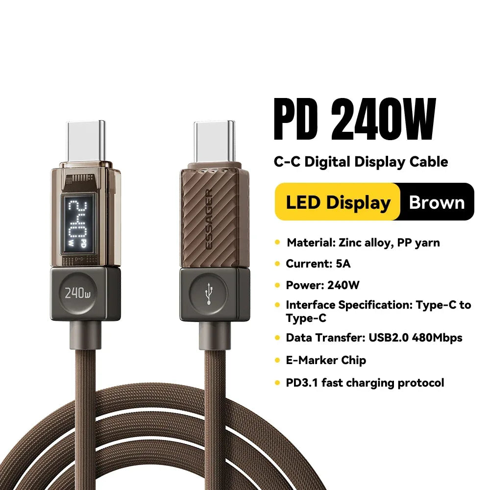 Essager 240W USB Type C Cable - ShopHub