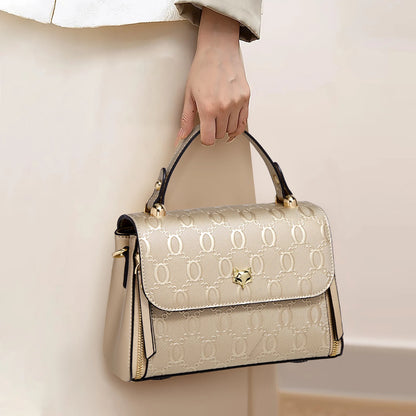 FOXER Lady's Handbag Split Leather Shoulder Bag 2026 Fashion Light Luxury Crossbody Bag Vintage Commute Female Messenger Bag