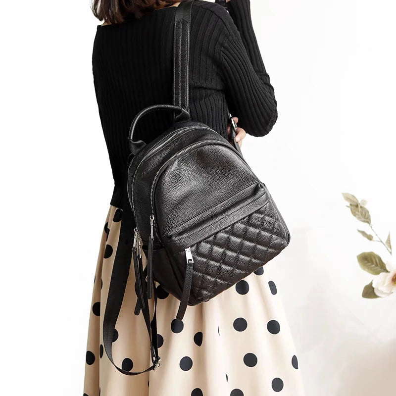 ZOOLER Full Skin 100%Genuine Leather Backpack Black Women's New Fashion Large Travel Bag Designer Business Need #SC1518