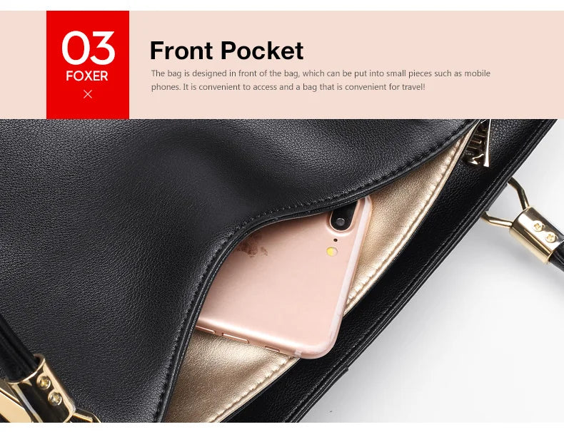 FOXER Leather Women's Shoulder Bag Cowhide Leather Crossbody Bag Luxury Female Handbag Tote Purse Festival Gift for Wife,Mom