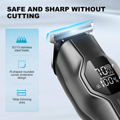Kensen S30 Cordless Hair Clipper 4 in 1 Barber Grooming Kit with LED Display for Men - Rechargeable Beard and Nose Trimmer