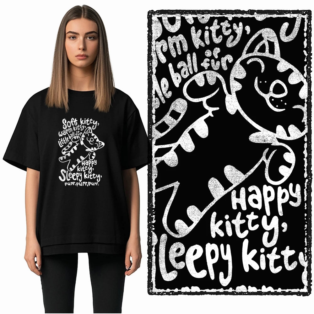 COOLMIND Cat Graphic T-Shirt | Women's Relaxed Black Tee
