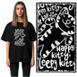 COOLMIND Cat Graphic T-Shirt | Women's Relaxed Black Tee