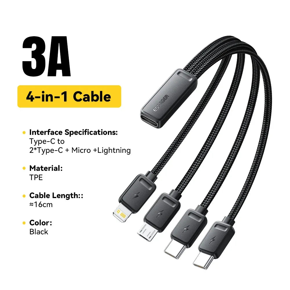Essager Portable 4-in-1 Fast Charging Cable - ShopHub