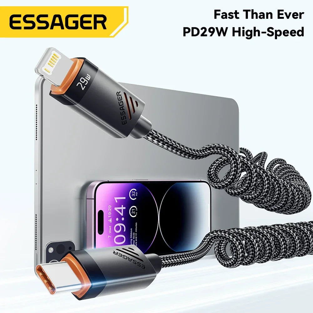 Essager Car Spring USB C to Lightning Cable - ShopHub