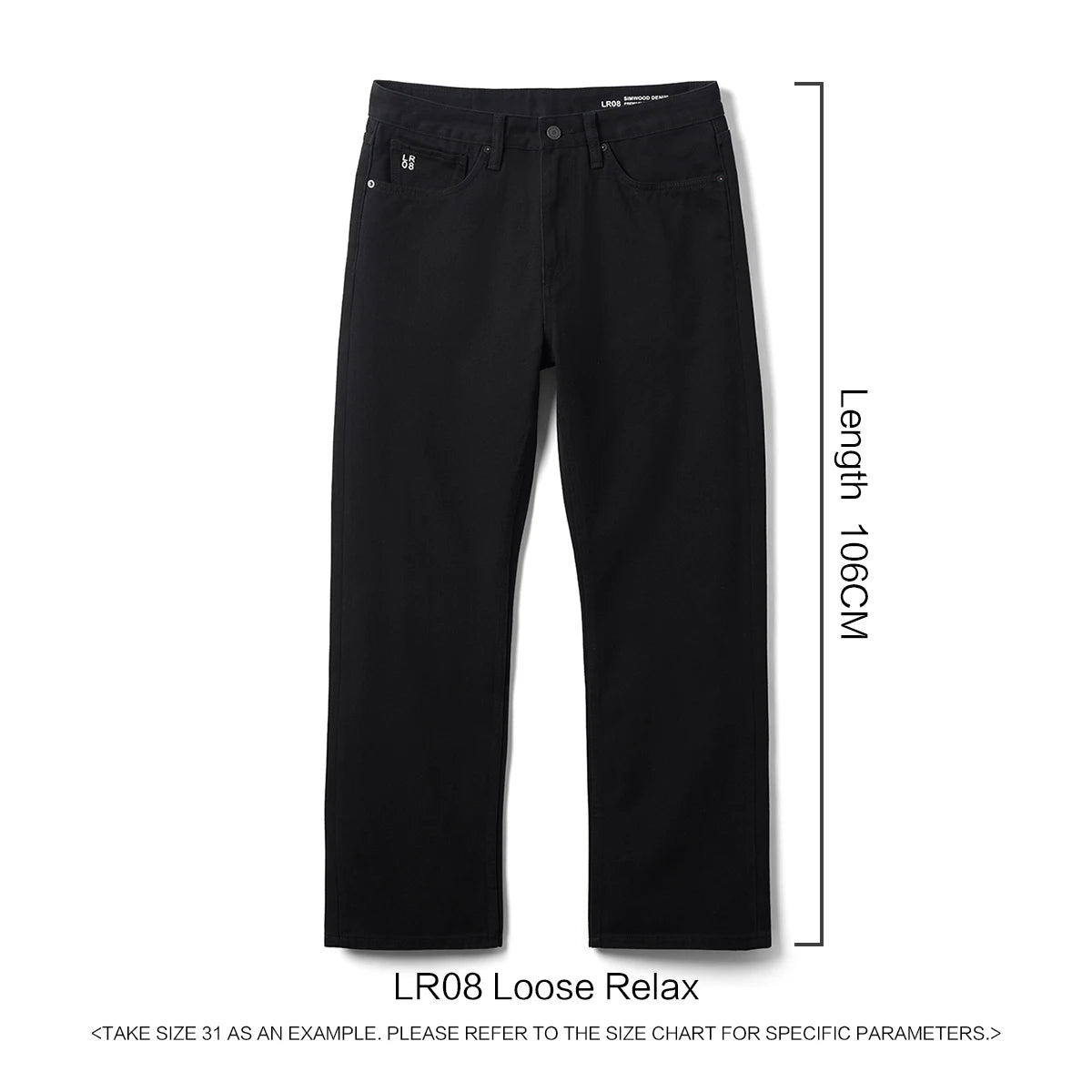 SIMWOOD 2026 Spring New Loose Relax 11.3oz Washed Vintage Jeans Men Plus Size Denim Trousers