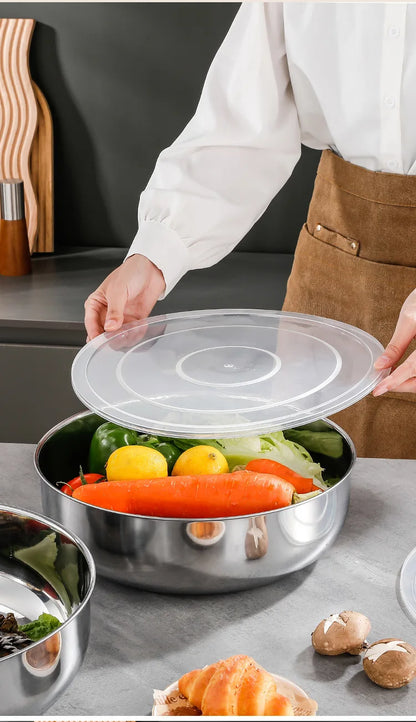 Large Stainless Steel Mixing Bowls - Rust Resistant Kitchen Utensils for Dough, Pasta, Vegetables, and Soups