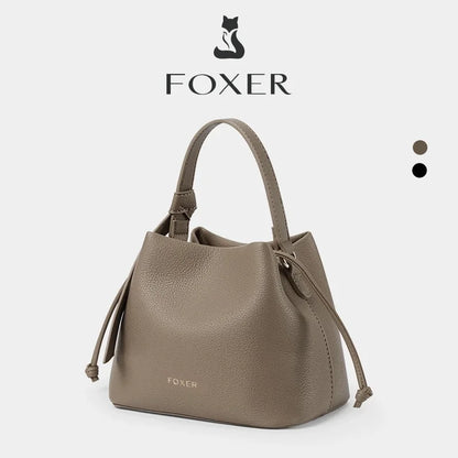 FOXER Brand Women's Top-handle Bucket Bag  2026 New Trendy Hot Selling Fashion Versatile Female Shoulder Crossbody Bag Purse
