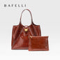 BAFELLI Full-Leather Crocodile-Pattern Large Tote Bag