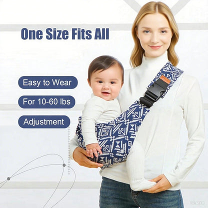 Newborn Baby Carrier Sling Adjustable Crossbody Wrap Infant Holder Baby Bag Hip-seat Ergonomic Support for Hands-Free Carrying