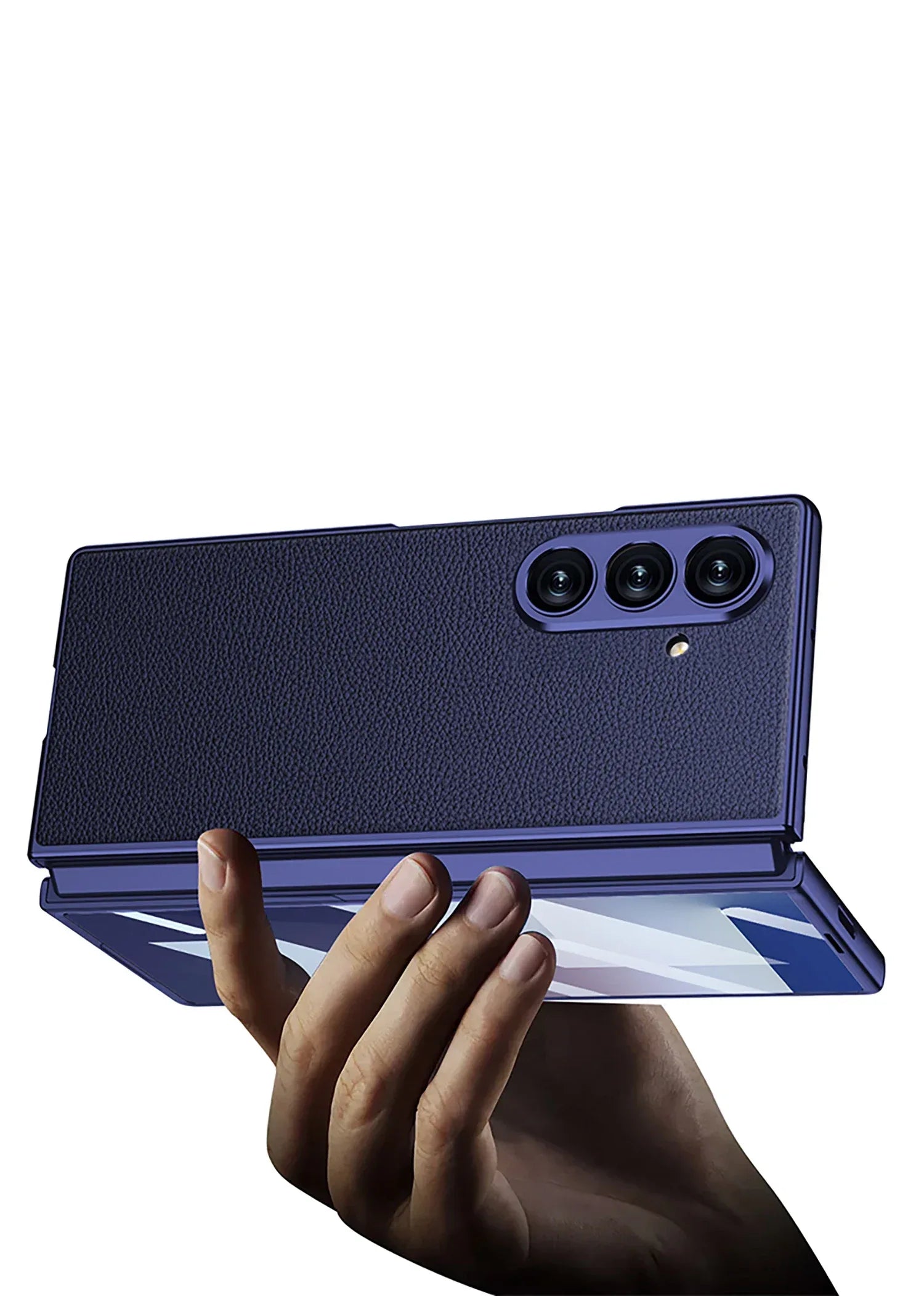 Luxury Plain PU Leather Case for Samsung Galaxy Z Fold 7 - ShopHub