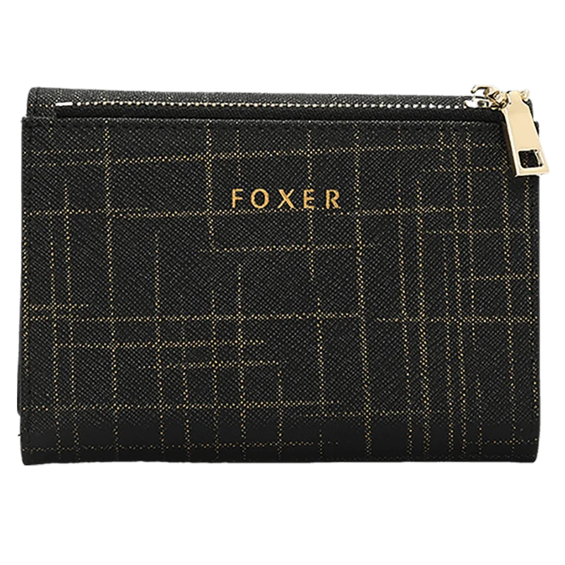 FOXER Women's Short Wallet – Premium Split Leather Design