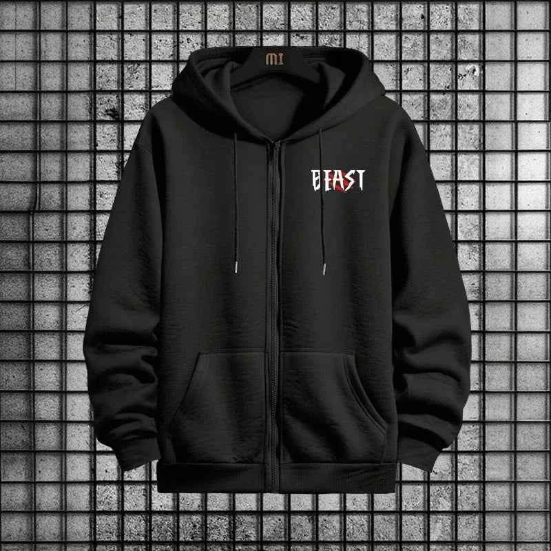 Men Tracksuit Set 2 Pieces Zipper Hoodie and Sweatpants Urban Streetwear Outfit for Autumn Winter Sportswear Fashion