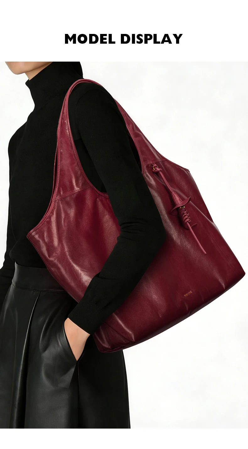 BAFELLI Soft Leather Large Capacity Work Tote Bag