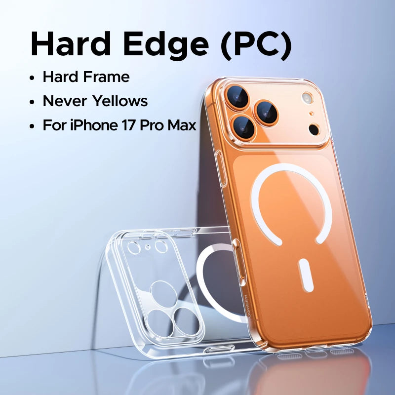 UGREEN Never Yellow PC Magnetic Case for iPhone 18 17 Pro 18Pro Max Shockproof Anti-Yellowing Clear Hard Cover for MagSafe Cases