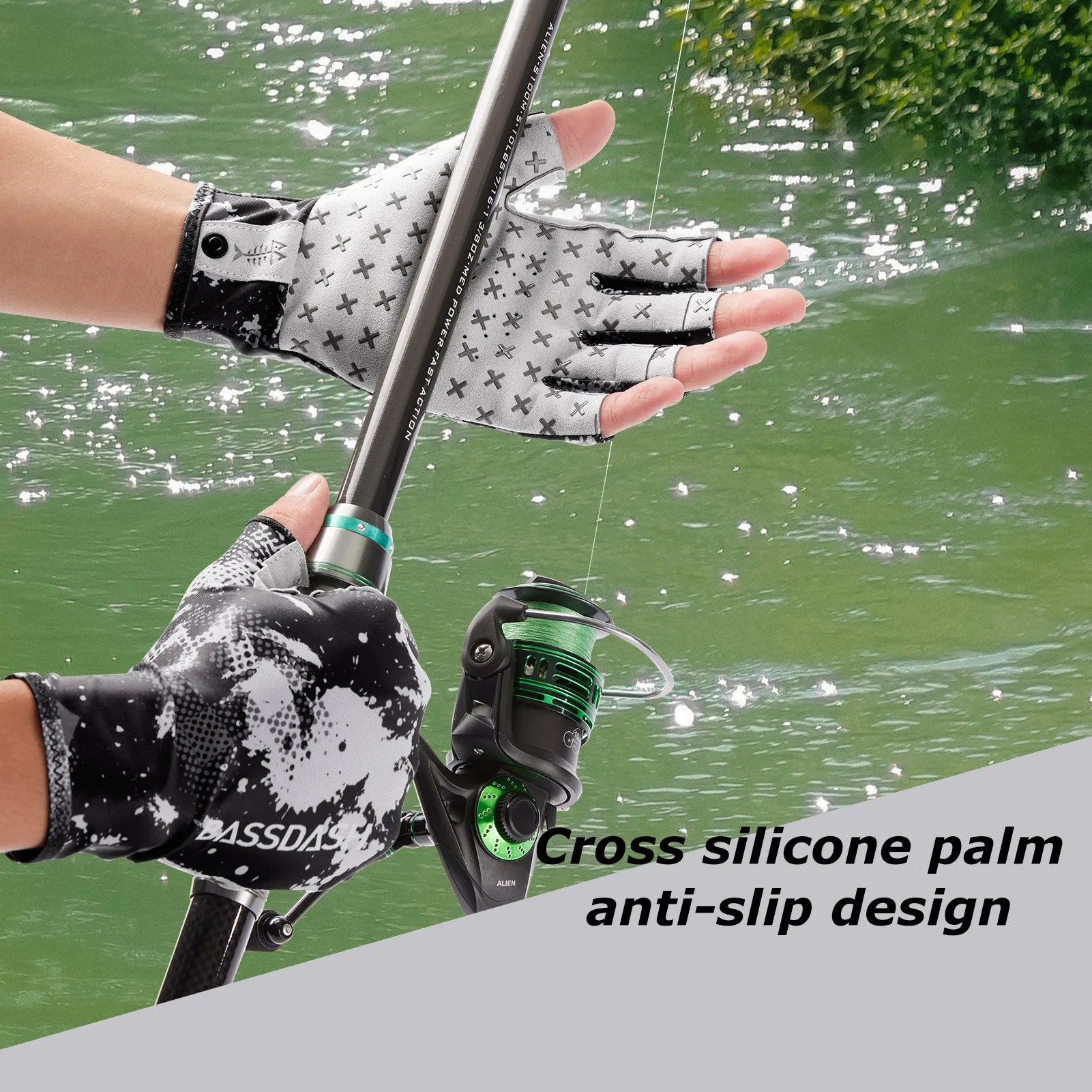 BASSDASH Breathable 3/4 Finger UPF 50+ Sun Gloves ShopHub