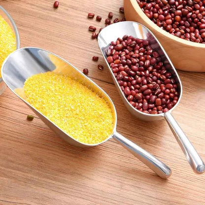 Stainless Steel Ice Shovel - Heavy-Duty Metal Scoop for Pet Food, Ice, Grains, Flour, Rice - Durable & Rustproof