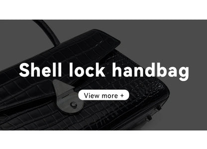 BAFELLI Crocodile-Pattern Leather Shoulder Bag