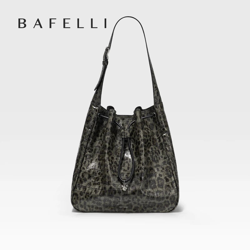 BAFELLI Leopard-Print Cow Leather Hobo Bag