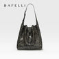 BAFELLI Leopard-Print Cow Leather Hobo Bag
