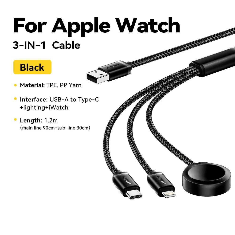Essager 3 in 1 Multi USB A Charging Cable - ShopHub