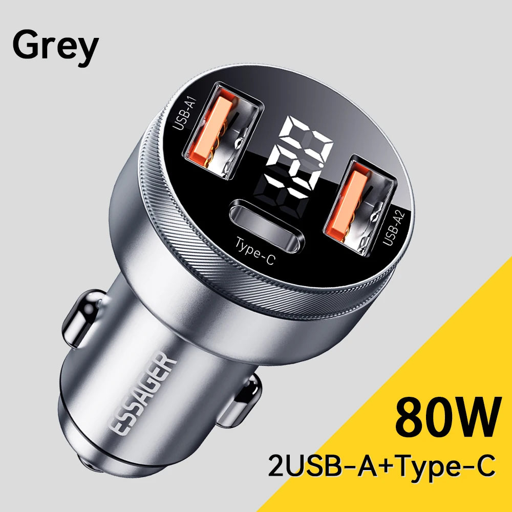 Essager 80W Car Charger USB Type C PD Fast Charging