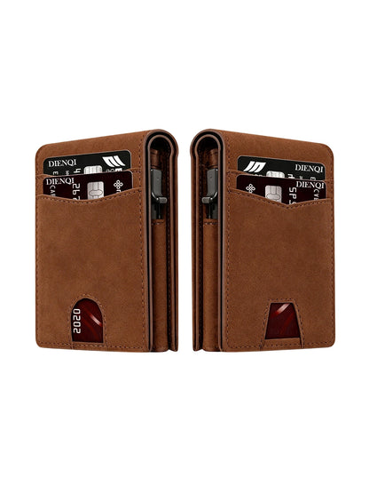 DIENQI Rfid High Quality Business Credit Card Holder Men Wallet Carbon Fiber Travel Pocket Wallet Money Bag Purse Gift for Men