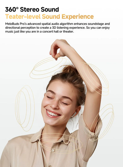QCY MeloBuds Pro Earphones with 46dB ANC, Hi-Res LDAC, Bluetooth 5.3, 6 Mic Multipoint Connection, In-Ear Detection - ShopHub