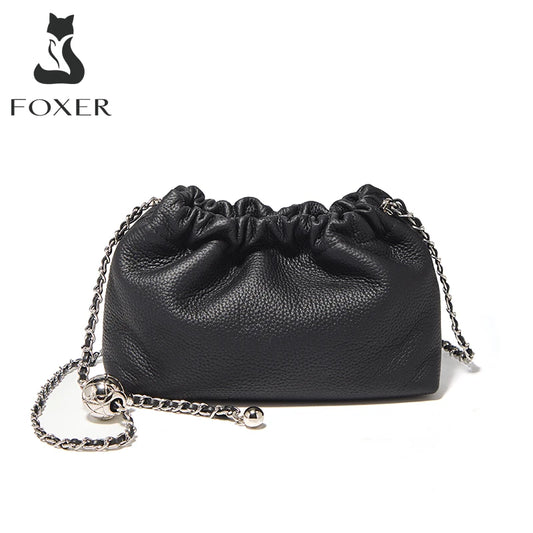FOXER Brand 2026 New Chic Small Crossbody Bag for Women Genuine Leather Fashion Mini Female Shoulder Bag Lady Chain Phone Purse