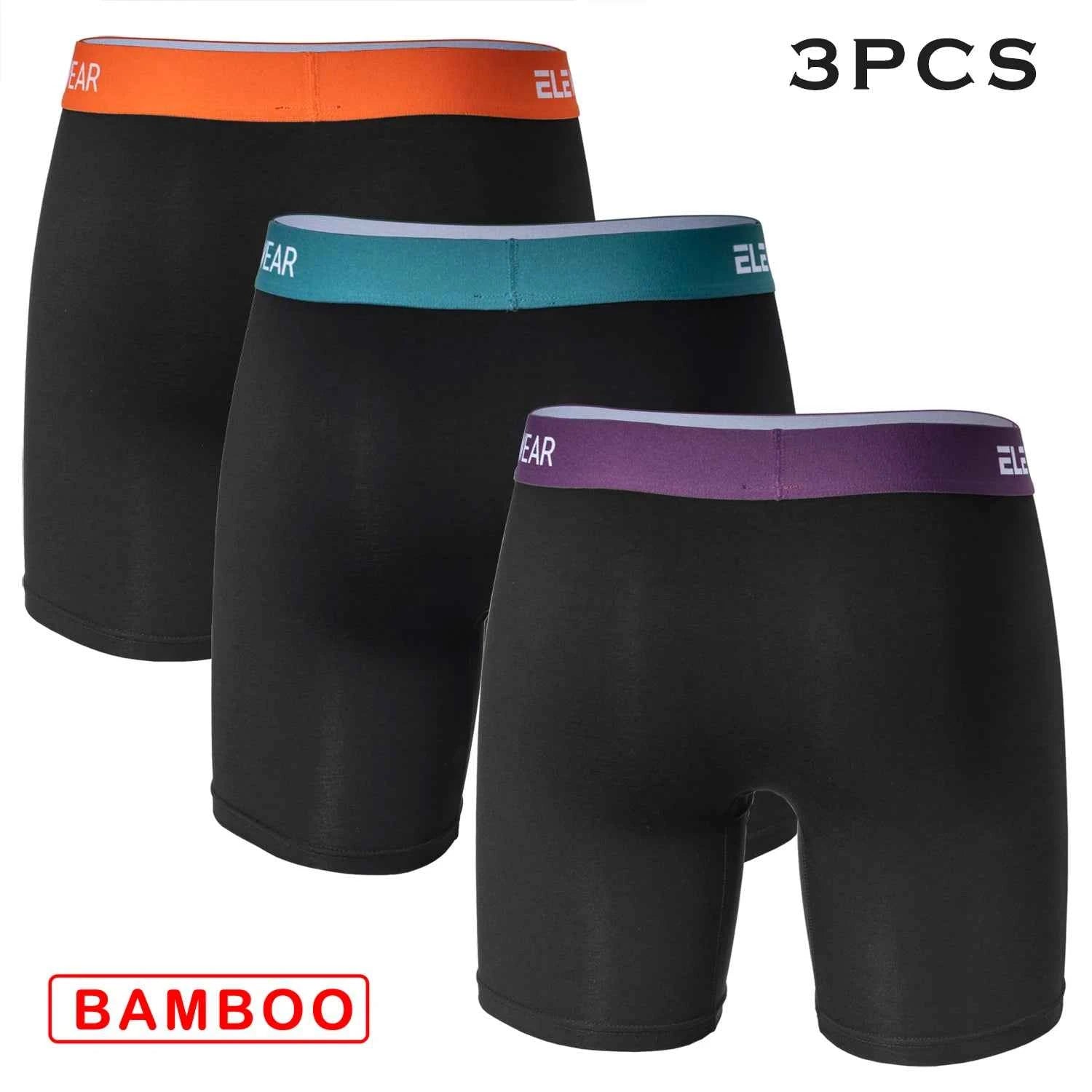 3 Pcs Bamboo Men's Underwear - Breathable Boxershorts with Opening