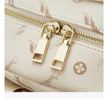 FOXER Women's Backpack Signature PVC Printing Fashion Travel Shoulder Bag Ladies Travel Rucksack Female Casual Monogram Backpack