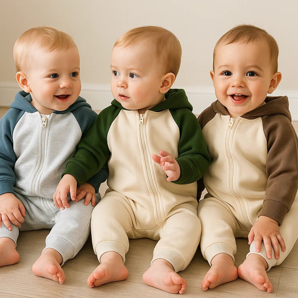 Kids Tales Little Roamer Cotton-Blend Hooded Zip Baby Romper