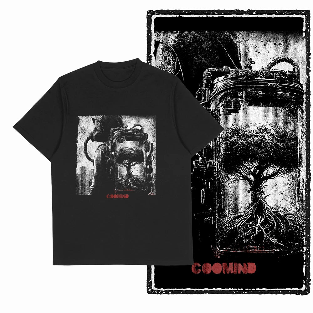COOLMIND Z1149 Space Station Graphic Cotton Tee