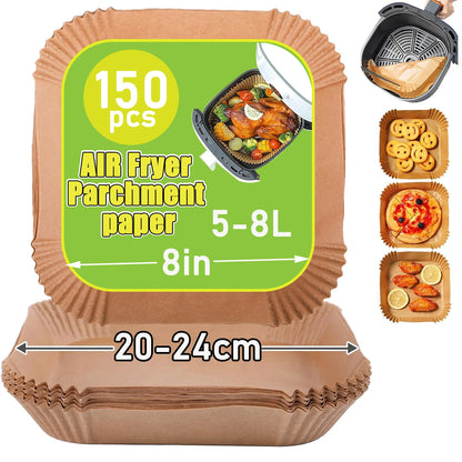 Air Fryer Paper Liners 23-27cm Square Compatible with COSORI/Ninja