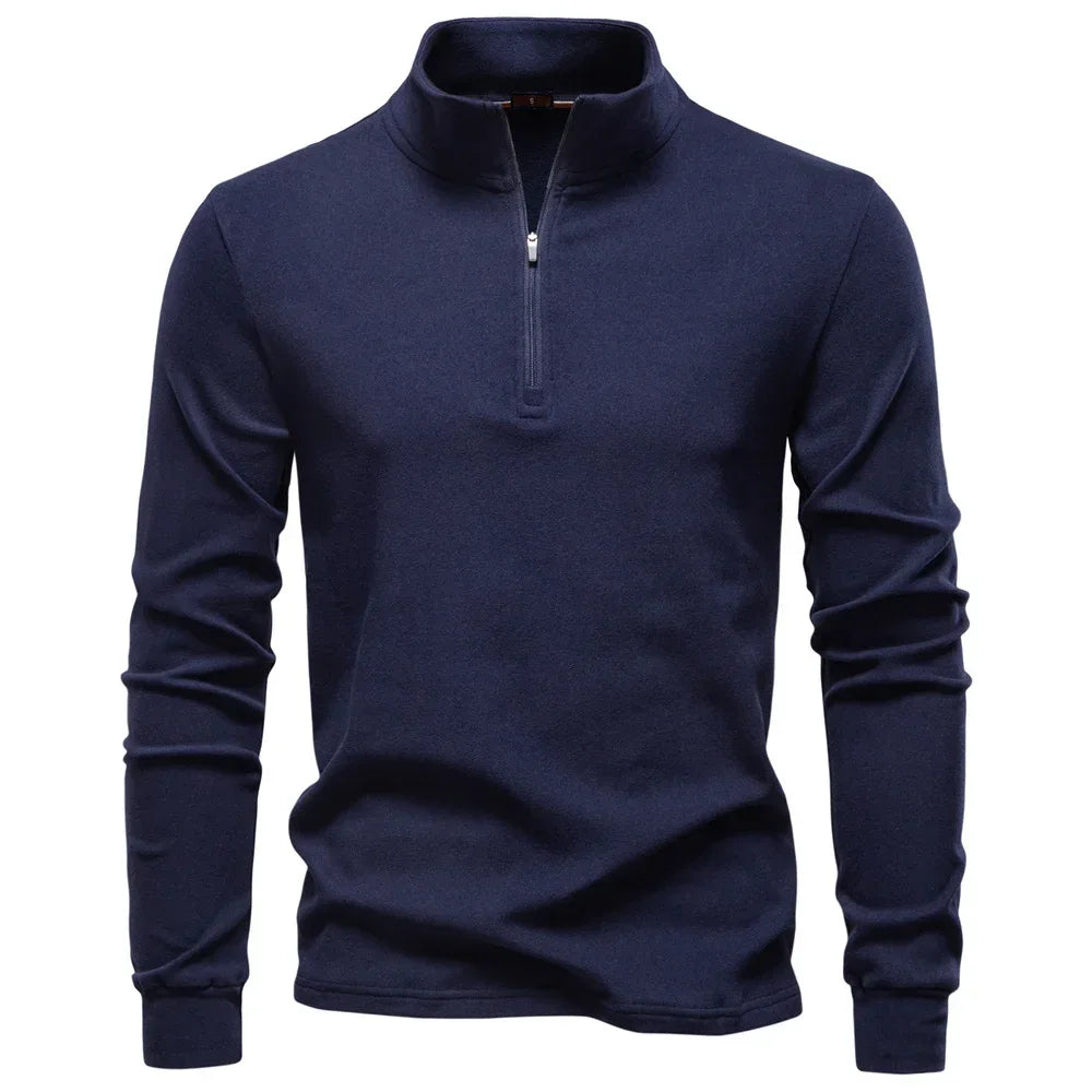 AIOPESON Solid Colour Zipper Sweatshirts - ShopHub