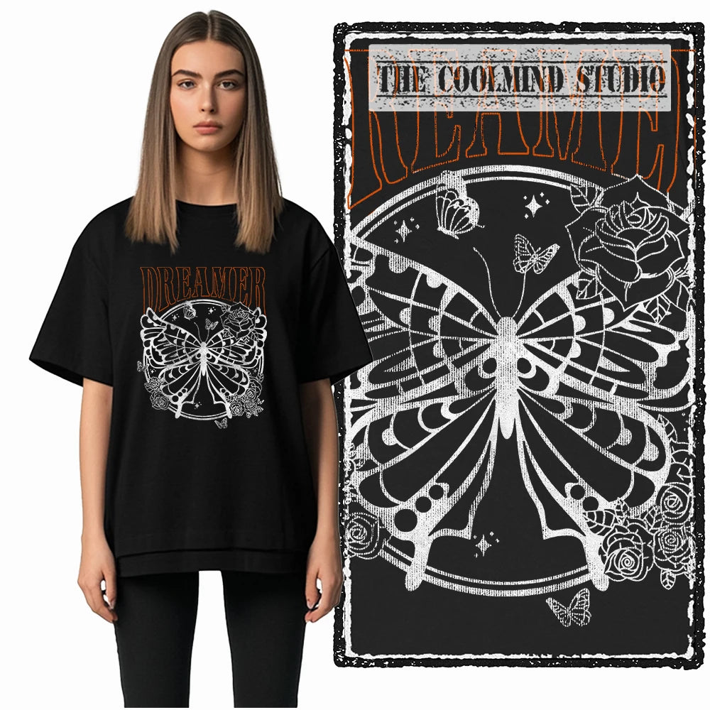 COOLMIND X0114 Winged Whimsy Butterfly Cotton Tee