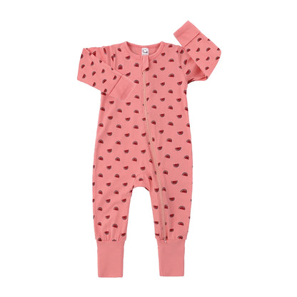 Kids Tales Little Daydream Cotton-Blend Double-Zip Romper