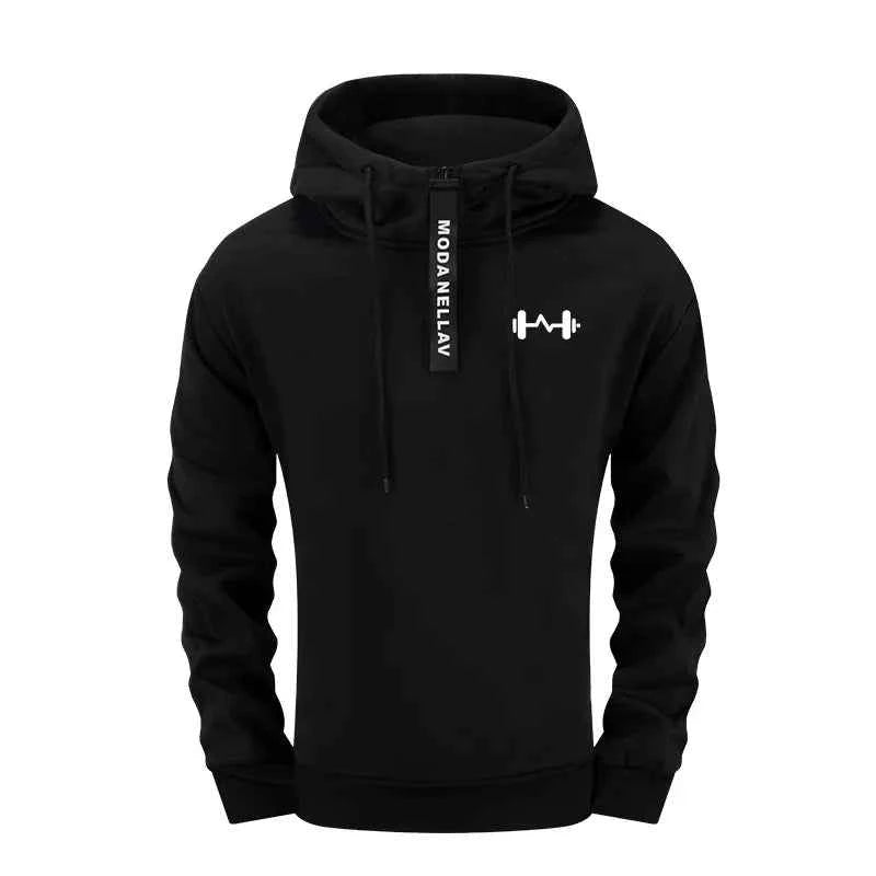 Men's Tracksuit Set Urban Streetwear 2 Pieces Half Zip Hoodie and Sweatpants for Autumn Winter Sporty Fitness