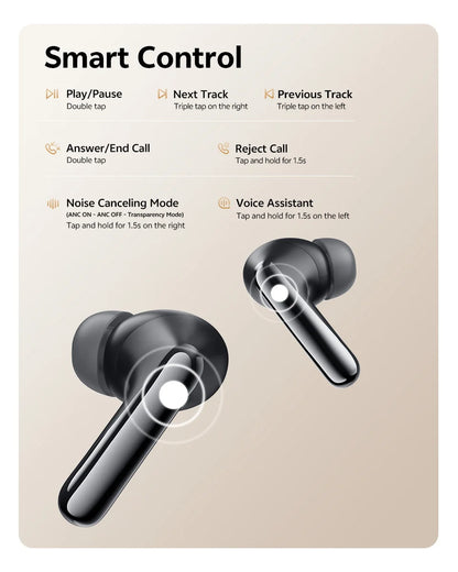 QCY MeloBuds N60 Wireless Earphone - Bluetooth 6.0, Bass Boost, Hi-Res Audio, Hybrid ANC, 45Hrs Playback - ShopHub