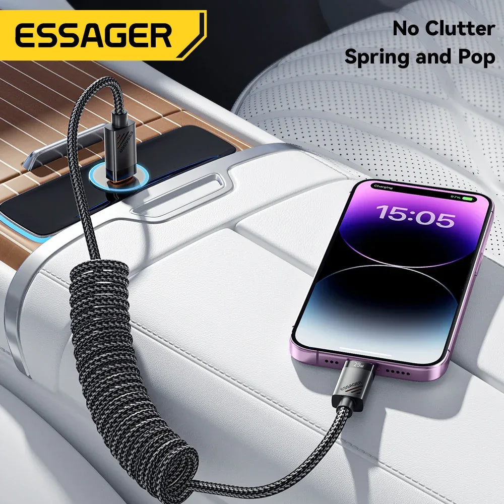 Essager Car Spring USB C to Lightning Cable - ShopHub