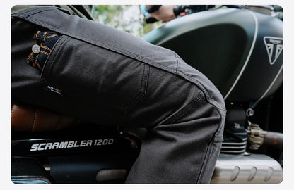 SIMWOOD 2026 Spring New Draping Motorcycle Riding Jeans Men 10oz Fashion Denim Trousers