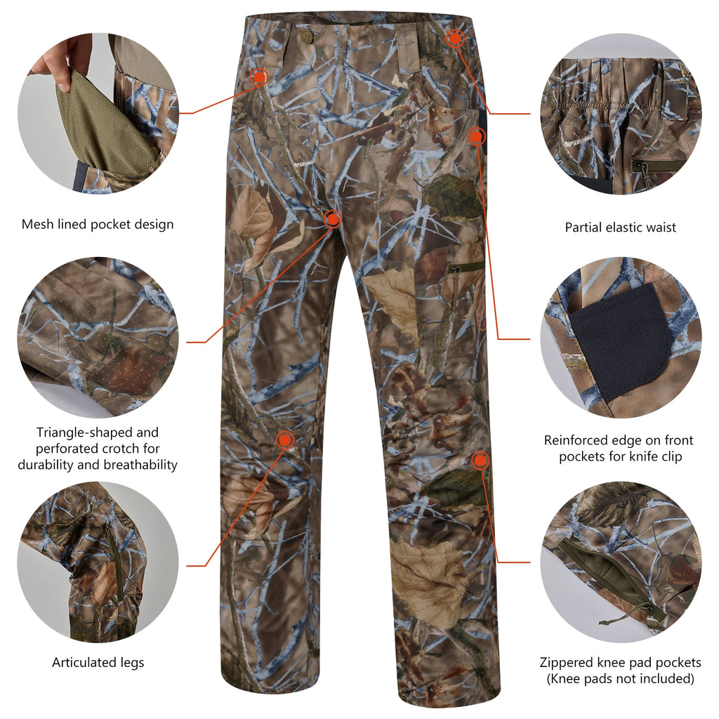 BASSDASH Men’s Lightweight Hunting & Fishing Pants