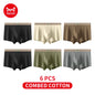 MiiOW 6Pcs Breathable Cotton Men's Underwear - Combed Cotton Antibacterial Boxer Briefs