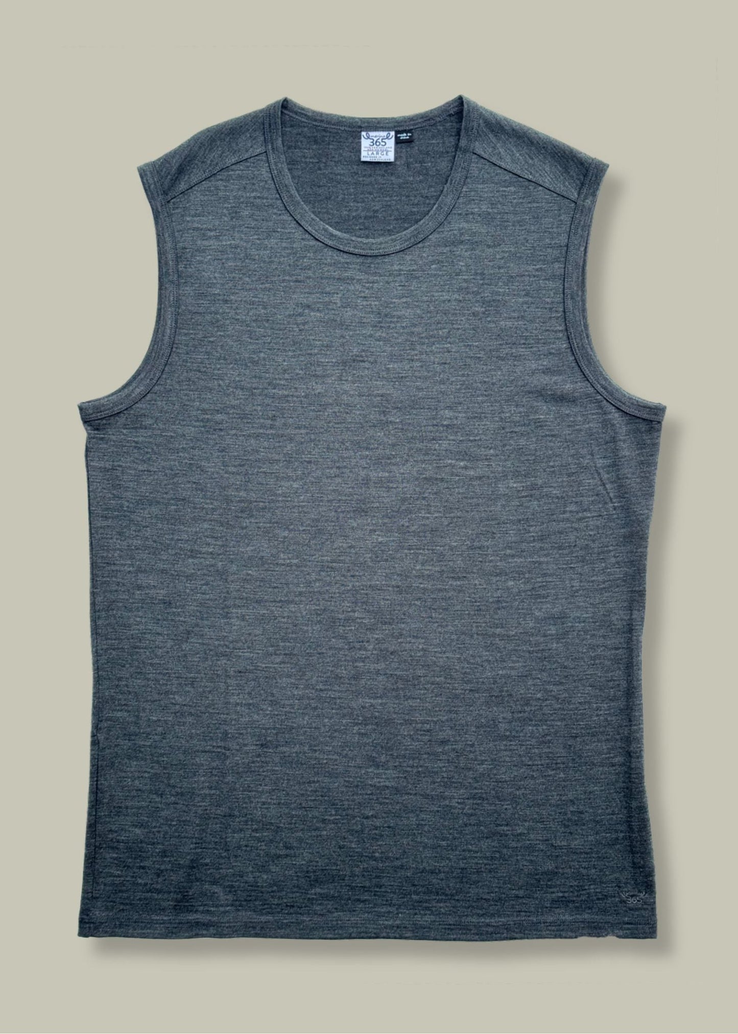 Men's Garage Tank Top - 100% Merino Wool, Slate Grey Merino 365 NZ